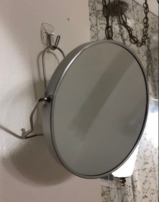 Lightweight Portable Two-Sided Makeup Mirror with Stand in Elegant Silver Finish