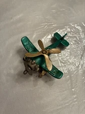 Vintage 1930s Hubley Cast Iron Giro Plane With Rubber Tires Approx. 4 1/2"