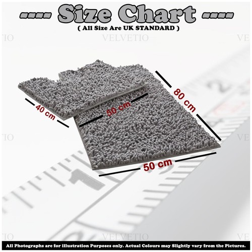 MEMORY LOOP BATH MAT SET PEDESTAL NON SLIP SUPER SOFT TOILET BATHROOM RUG 2PC - Picture 18 of 341