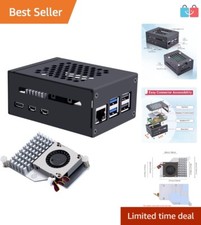 Raspberry Pi 5 Metal Case w/ Active Cooler, Fits 4GB/8GB PCIe Board Support