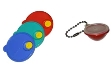 LOT OF 2 TUPPERWARE COLLECTIBLES MINI WONDERLIER BOWL KEYCHAIN & FRIDGE MAGNET