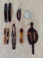 Lot of 8 Vintage Tortoise Brown 80's 90's Hair Accessories