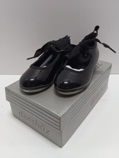 Danshuz Tap Shoe, Style 0416 Black Patent Tap Shoe, girls size 7.5M