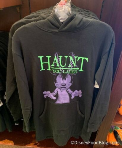 Disney Parks Halloween Minnie “Haunt You Later” Sweatshirt Hoodie Dress Tunic M - Afbeelding 1 van 2