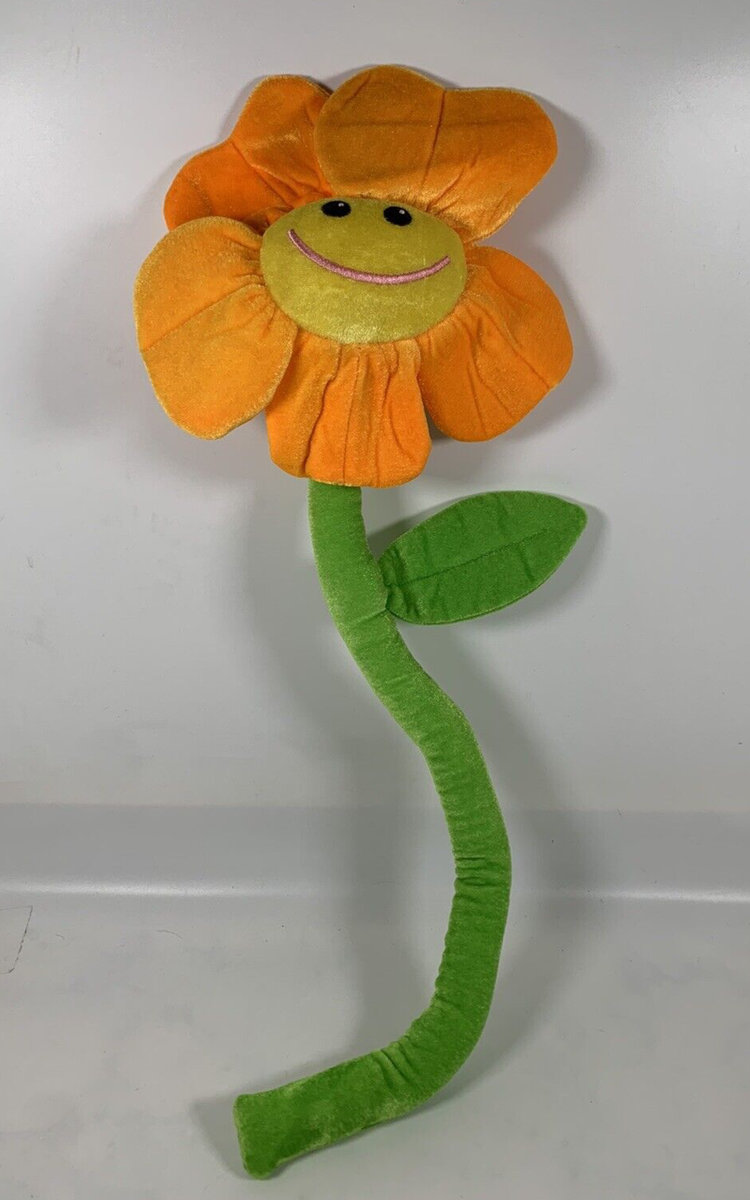 Smiley Face Plush Flower Orange Pedals 23