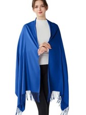 Pashmina Shawls and Wraps For Evening Dress Soft Warm Scarf for Women 07 Blue
