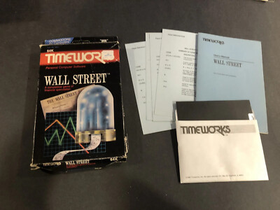 Commodore 64 Wall Street CIB unpunched hangtab Timeworks