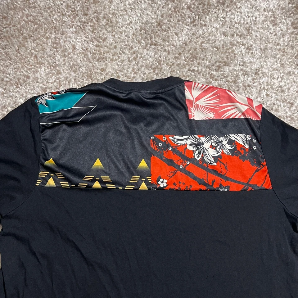 Camisa Adidas Para Hombre Grande Negra Floral Logo Informal Deporte Fútbol Corredor Foto 2 de 4