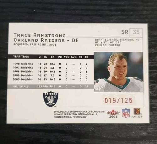 2001 Fleer Premium Star Rubies #SR35 Trace Armstrong /125 - Picture 2 of 2