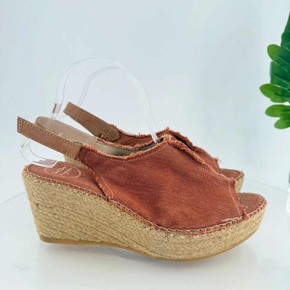Toni Pons Mujer Lugano Alpargata Sandalias Plataforma Cuña Naranja Lona 41 10 EE. UU. Foto 3 de 4