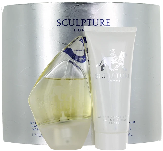 Sculpture Homme By Nikos Parfums For Men Set EDT 1.7 After Shave Balm 3.4 New