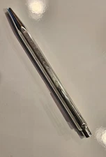 Vtg CARAN D'ACHE Silver-Plated BALLPOINT PEN Incised CHEVRONS - Swiss Made