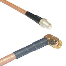 RG400 SMA FEMALE to RP-SMA MALE ANGLE RF Cable FAST-SHIP LOT