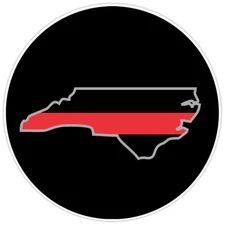 First Responder Thin Red Line North Carolina Firefighter Bumper Sticker Decal 5"