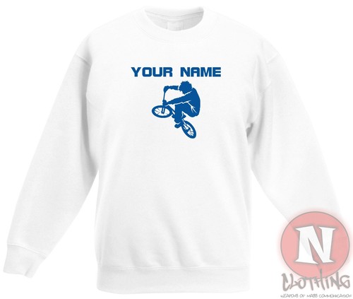 Personalised BMX sweatshirt cycling bikes Children kids - Just add name - Picture 13 of 13