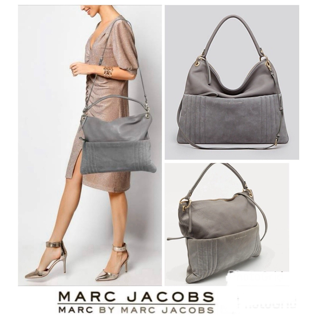 MARC by MARC JACOBS Tread Lightly Grey Leather Suede Crossbody