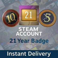 19-21 Year Steam Account | CSGO CS2 5 & 10 Year Medals | Instant Delivery