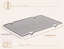 2pc 10-by-16-inch Nonstick Wire Cookie Cooling Rack for Baking Oven Safe Steel