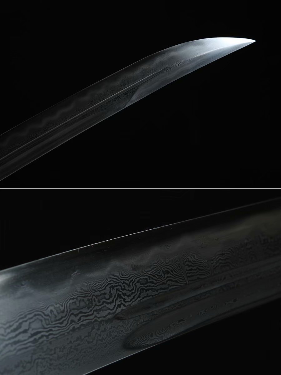 Chinese Qing Dynasty Oxtail Dao清朝牛尾刀 Clay Temepered Damascus