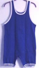 MatMan Singlet-Wrestling/Lifting/MMA Royal Blue with White trim Size XL (LU)