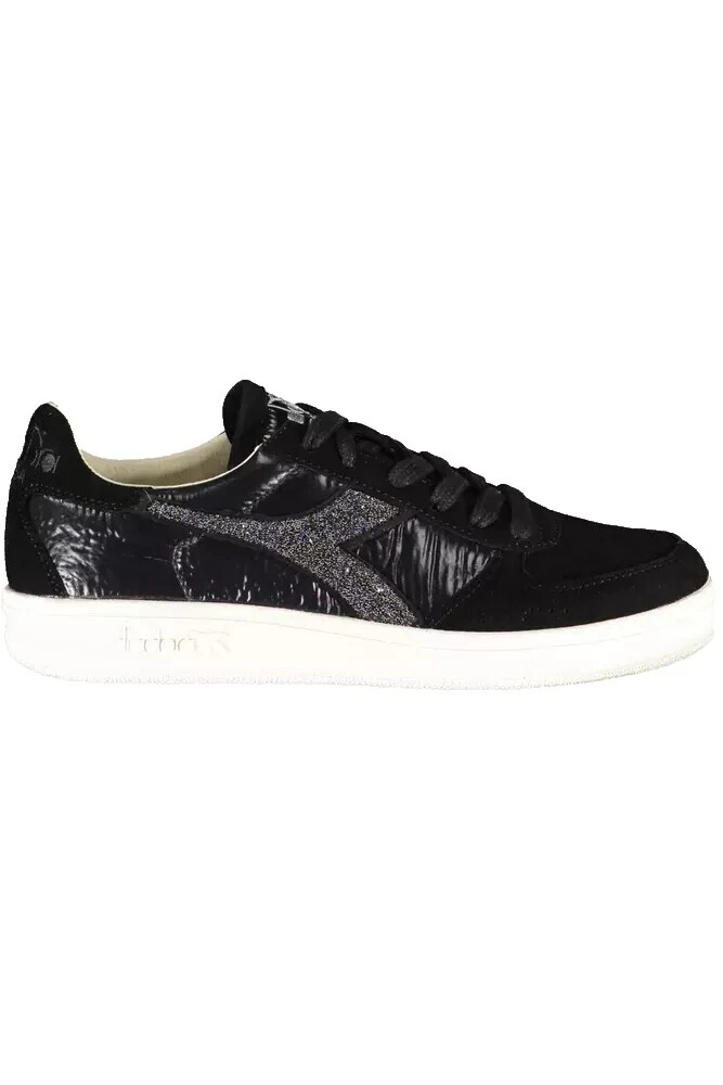 Diadora Black Leather Athletic Shoes for Women