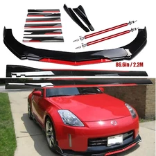 Front Bumper Lip Splitter Spoiler Side Skirt Bod Kit For Nissan 370Z 350Z Y