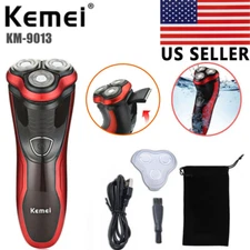Men's Razor Rotary Waterproof Electric Shaver Pop-Up Trimmer Wet Dry Cordless