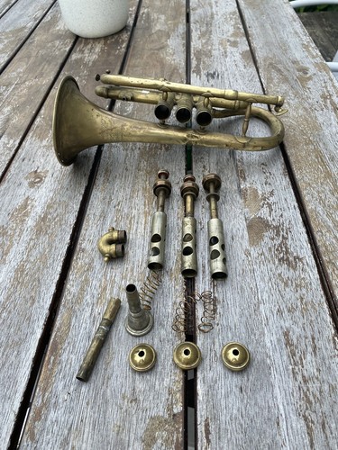 Antique F Jaubert & Cie PARIS Lyon & Healy Chicago Cornet From 1800s - Picture 20 of 24