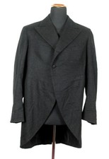 VINTAGE 1930 GERMAN DARK GRAY BESPOKE TAILCOAT MORNING TUXEDO COAT