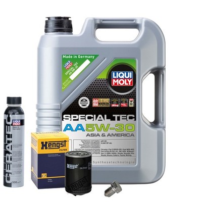 Motoröl 5W30 LIQUI MOLY 5L+HENGST Ölfilter+Cera Tec+Ölablassschraube