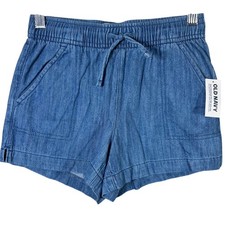 Old Navy Kids Blue Denim Drawstring Shorts Size Medium 8 Brand New
