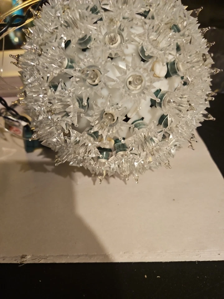 GE Super Sphere 100 Lights Clear Christmas Ball Holiday Classics 6” (not tested) - Image 4 of 4