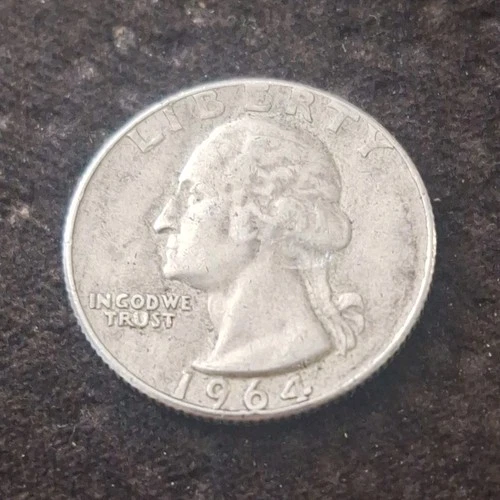 1964 Washington Quarter D Silver 25C Coin Variety Business Strike