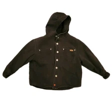 Workwear Jacket Jesse James Industrial Biker Fleece Lined Hooded Kids Size 4/5