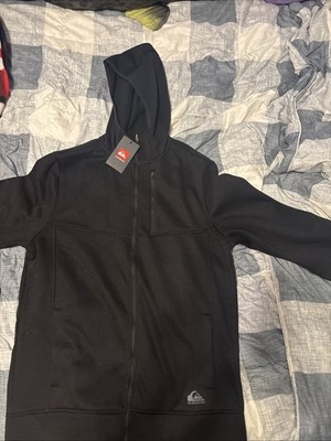 Quick Silver Bonded Fleece Hoodie Jacket Size Medium Black Onyx With Tags