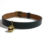 Authentic HERMES Cat collar with bell vintage Leather #2026