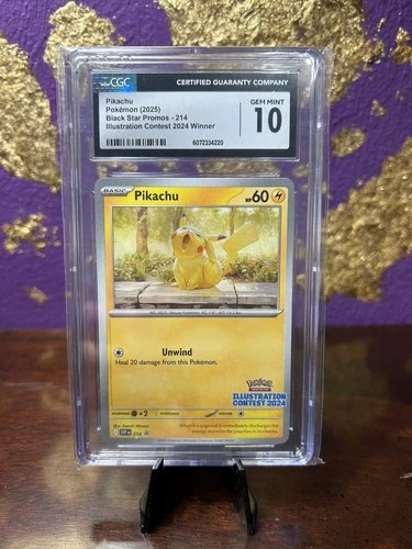 Pokémon Pikachu 2024 Illustration Contest Promo SVP214 CGC 10 Gem Mint