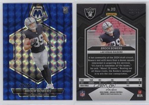 2024 Panini Mosaic Rookies Blue Mosaic Prizm /99 Brock Bowers #313 Rookie RC