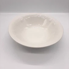 Orchard Tabletops Unlimited White Embossed Ceramic serving Bowl 9.5" 