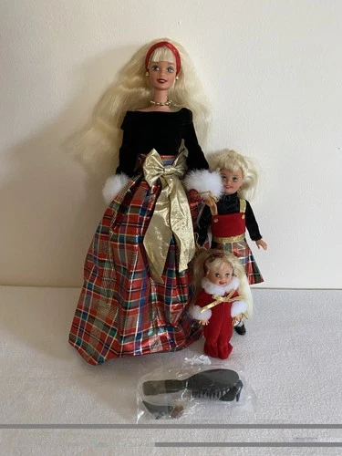 Vintage 1998 Barbie Holiday Sisters Christmas Set Kelly Stacie 90s New