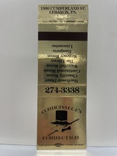 Connoisseur's Connection Lebanon PA Vintage Gold Foil Top Hat Matchbook