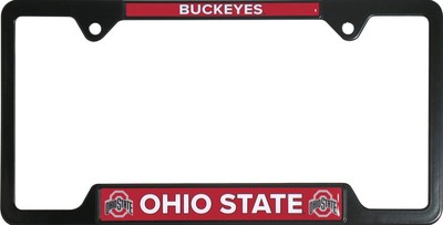 Black Metal License Plate Frame - Second Generation - Mascot Version (Ohio St...