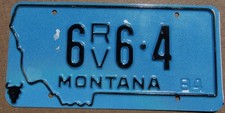MONTANA RV Dealer License Plate 1984 Gallatin County (6) - Cool Hue #6rv6-4