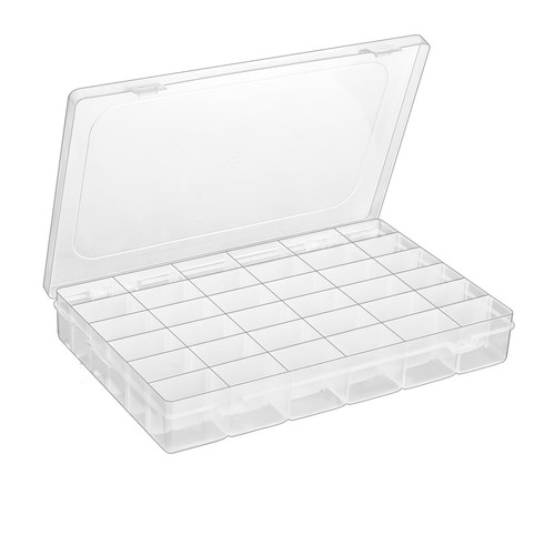 Plastic Organizer Container Box,36 Large Grids Clear Plastic Bead Organizer w...