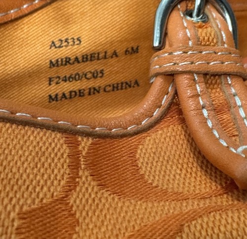 Ballerine Coach Monogram Arancione Firmate Tela Mary Jane Donna 6M Rare Vibranti - Foto 5 di 5