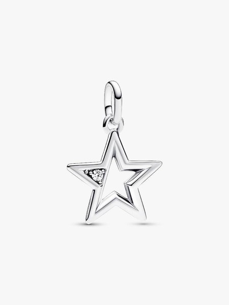 Pandora Charm AnhäNger Bead Sterlingsilber Stern WeißEr Stein Poliert 793032C01-image