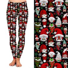 Gnome Christmas Holiday Snowflake Women's Leggings TC Plus Size 12-18