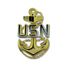 USN US Navy Anchor Insignia Screw Back Cap Hat Badge Military Insignia Pin