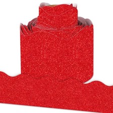 32.8ft Valentine's Day Bulletin Board Borders Glitter Red Die-Cut Border Trim fo