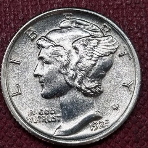 1925 Mercury Dime 10c Perfect BU UNC Uncirculated #100198